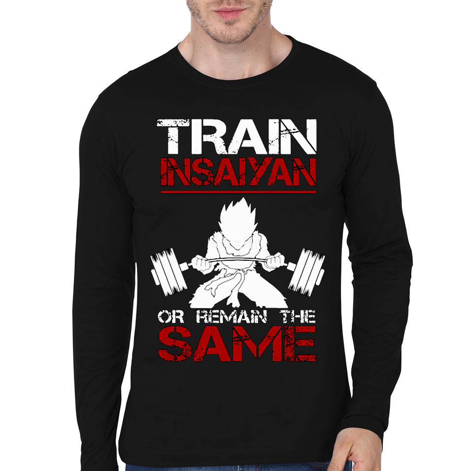 Train Insaiyan Black Full Sleeve Tee Hoodie, Sweatshirt | PureTeeCo.com