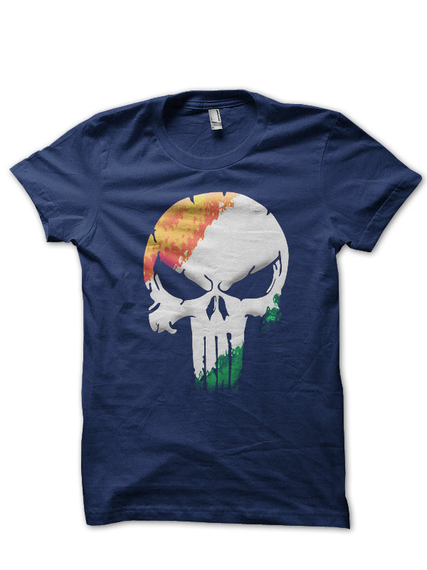 Tricolor Skull Half Sleeve T-Shirt Hoodie, Sweatshirt | PureTeeCo.com