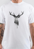True Deer Half Sleeve White T-Shirt Hoodie, Sweatshirt | PureTeeCo.com