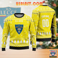 U.S. Lecce Personalized Ugly Christmas Sweater Yellow Version