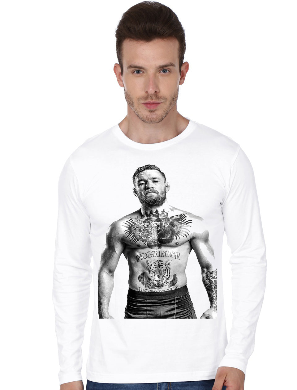 Ufc White Full Sleeve T-Shirt Hoodie, Sweatshirt | PureTeeCo.com