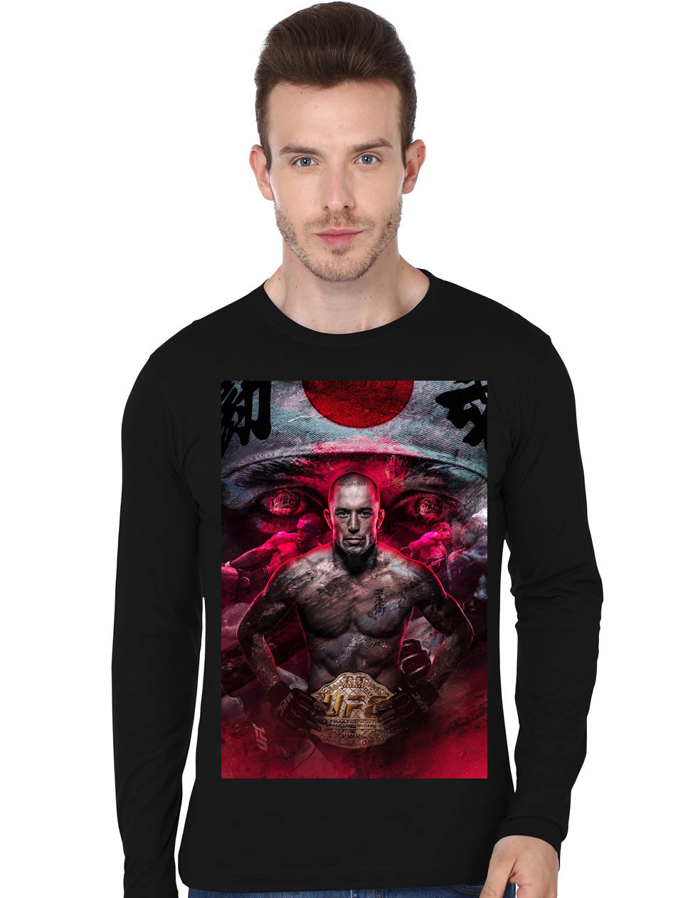 Ufc Black Full Sleeve T-Shirt Hoodie, Sweatshirt | PureTeeCo.com