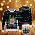 Ugly Christmas Sweater With And Snowflake And Gift Pattern Featuring Nurse Santa