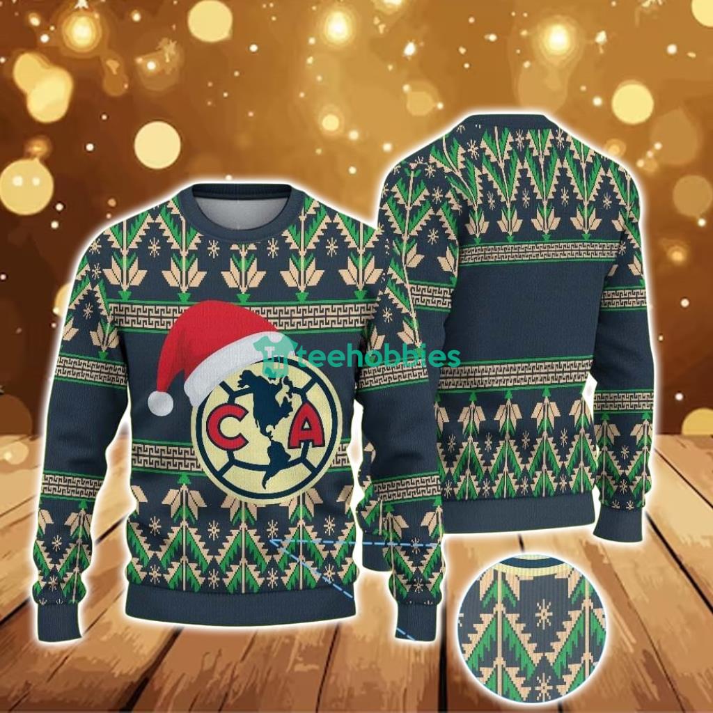 Ugly Christmas Sweater With Geometric Pattern Featuring Chivas Club América Logo