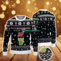 Ugly Christmas Sweater With Snowflake Pattern Featuring Chivas Pixel Art Santa