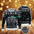 Ugly Christmas Sweater With Snowflake Pattern Featuring Chivas Regal 12 Whisky Design