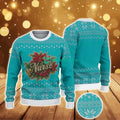 Ugly Christmas Sweater With Snowflake Pattern Featuring Nurse Poinsettia Wreath