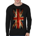 Uk Flag Black Full Sleeve Tee Hoodie, Sweatshirt | PureTeeCo.com