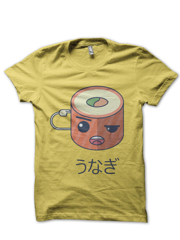 Unagi Half Sleeve Yellow T-Shirt Hoodie, Sweatshirt | PureTeeCo.com