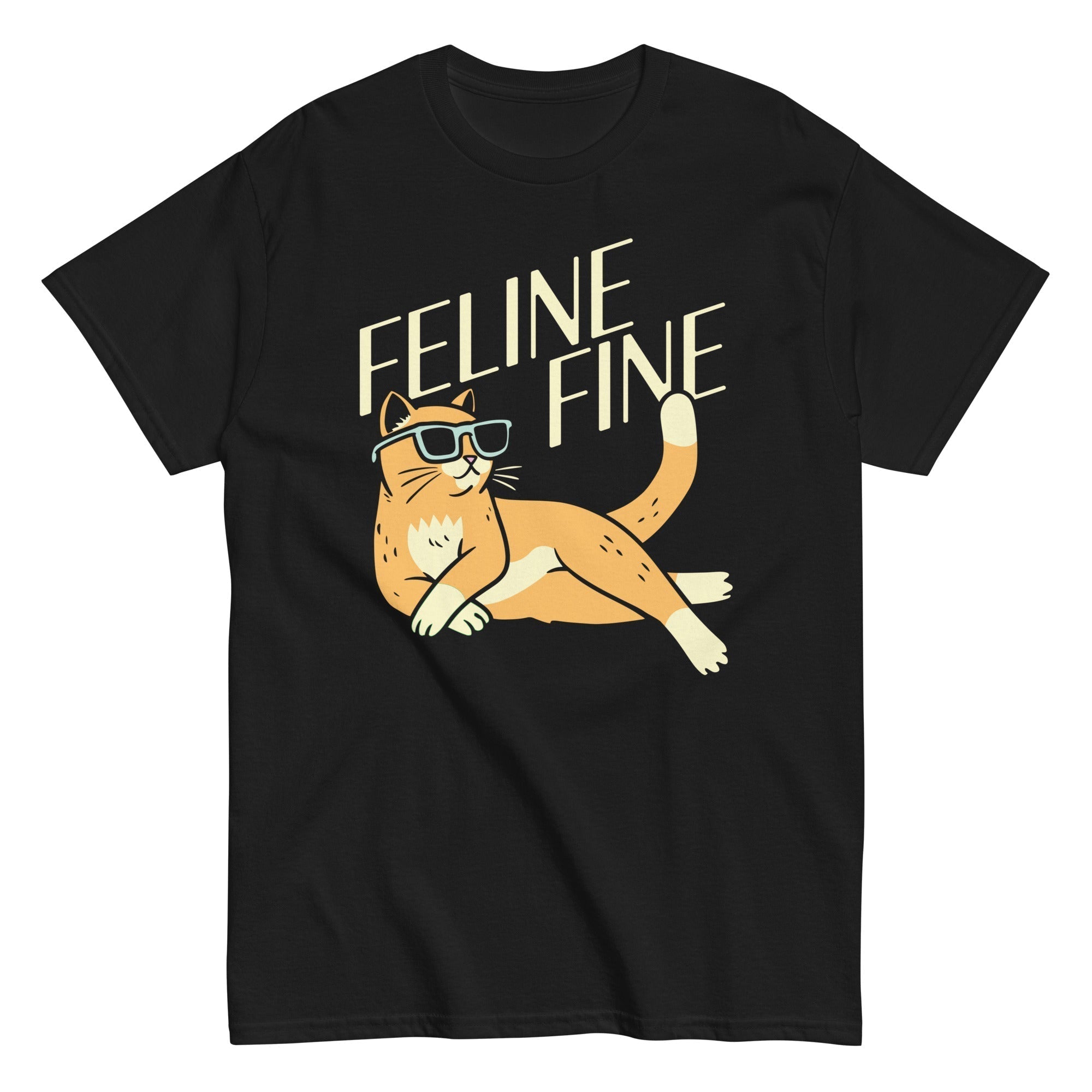 Feline Fine Men's Classic Tee Hoodie, Sweatshirt | PureTeeCo.com (Image 3)