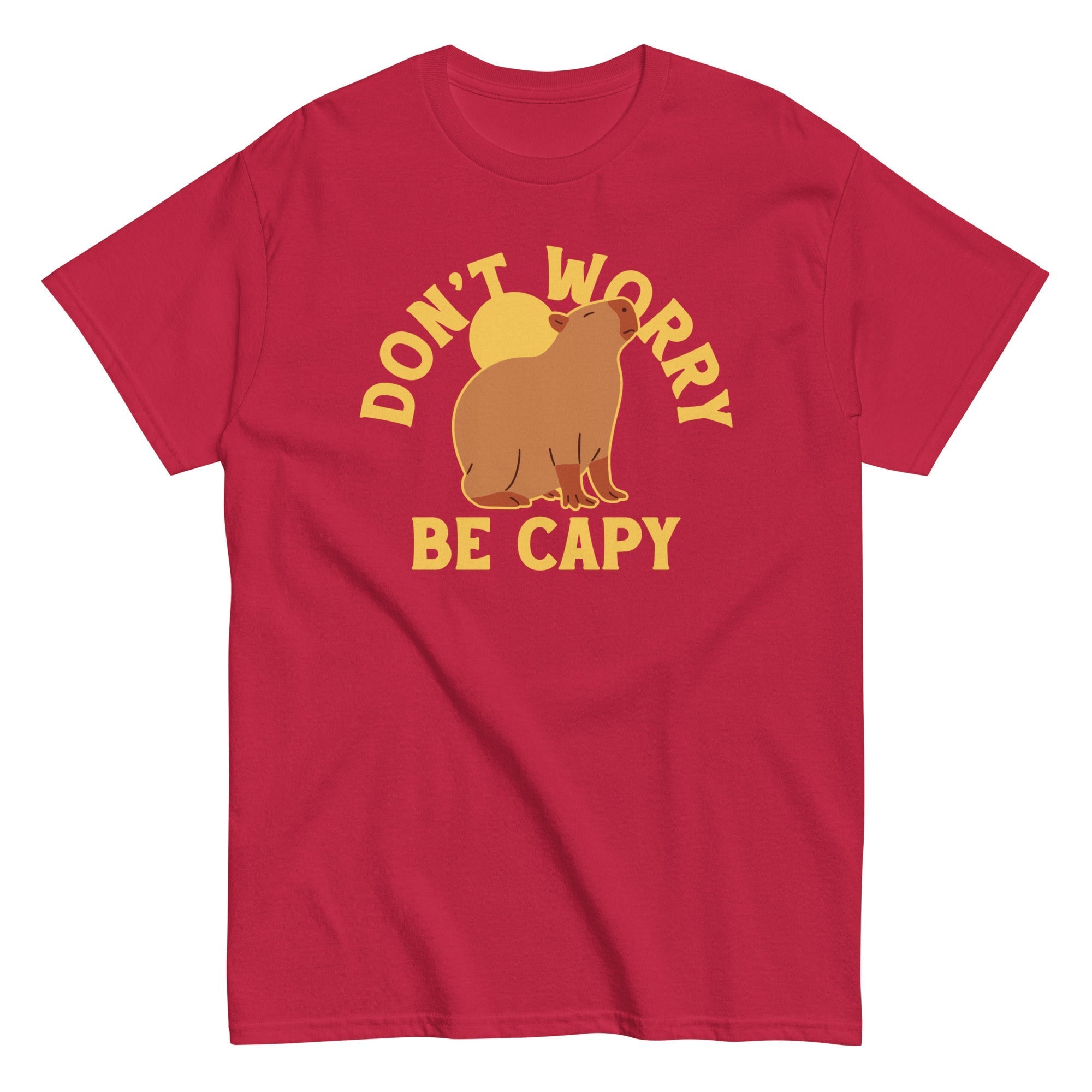 Don't Worry Be Capy Men's Classic Tee Hoodie, Sweatshirt | PureTeeCo.com (Image 5)
