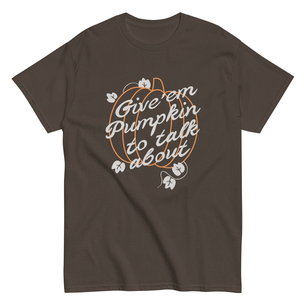 Give 'em Pumpkin To Talk About Men's Classic Tee Hoodie, Sweatshirt | PureTeeCo.com (Image 4)