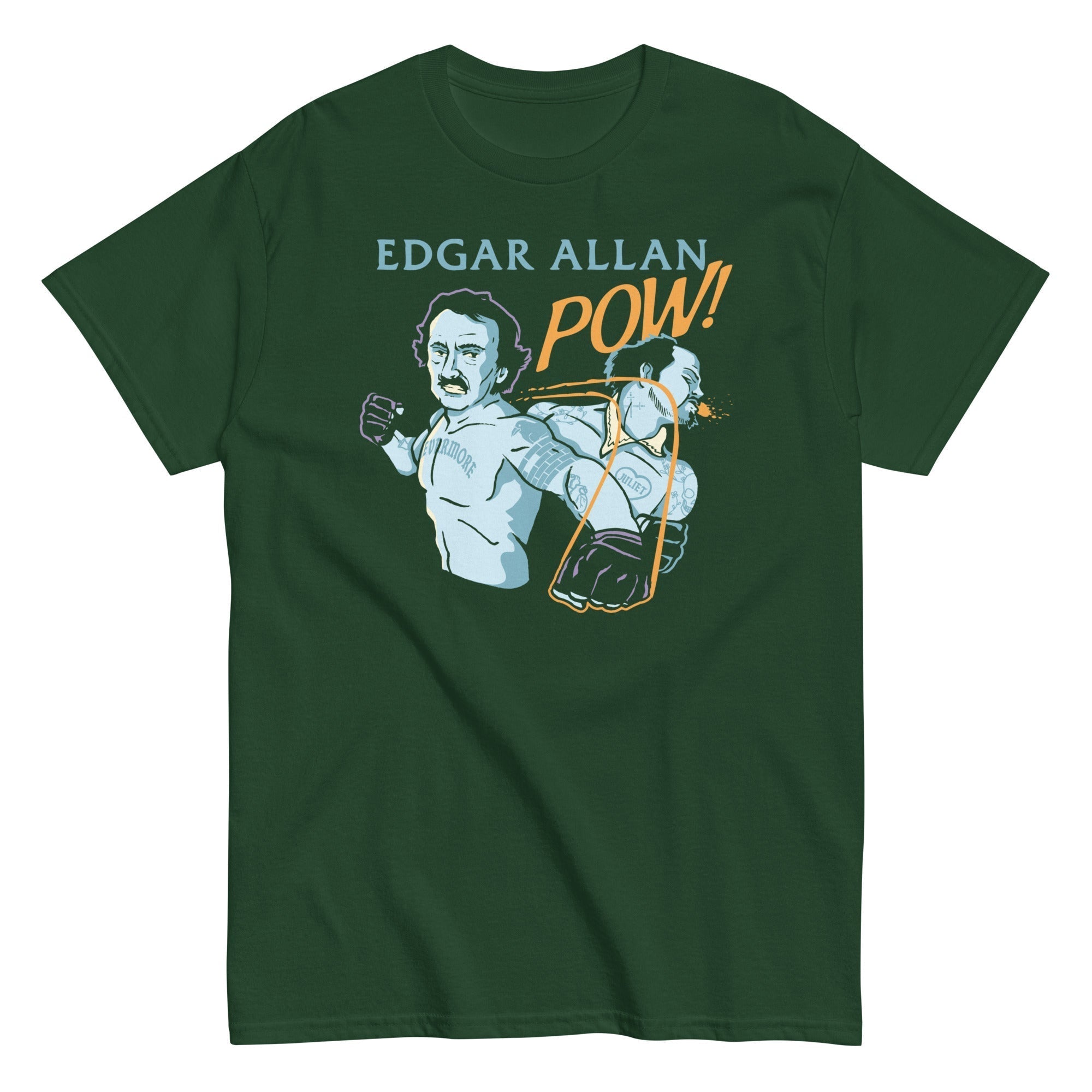 Edgar Allan Pow! Men's Classic Tee Hoodie, Sweatshirt | PureTeeCo.com (Image 4)