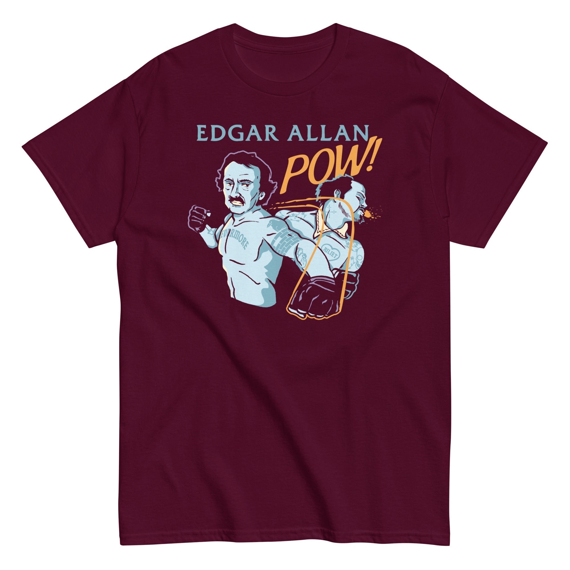Edgar Allan Pow! Men's Classic Tee Hoodie, Sweatshirt | PureTeeCo.com (Image 2)