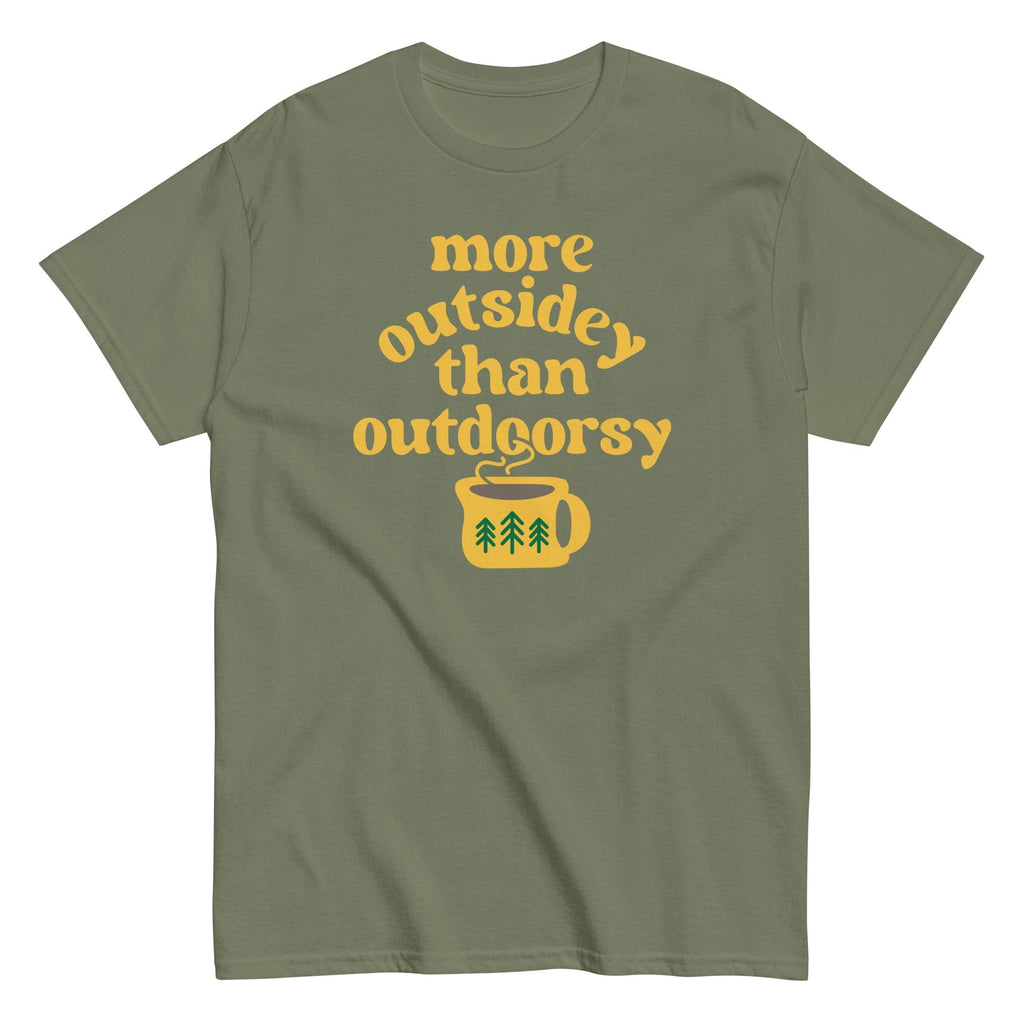 More Outsidey Than Outdoorsy Men's Classic Tee Hoodie, Sweatshirt | PureTeeCo.com (Image 1)