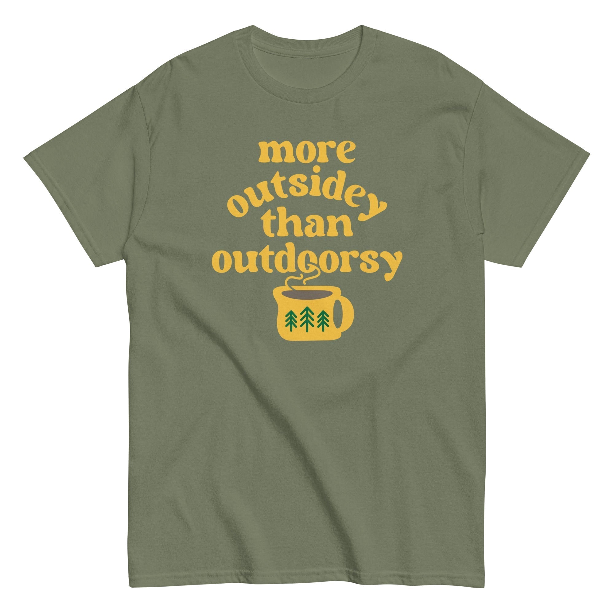 More Outsidey Than Outdoorsy Men's Classic Tee Hoodie, Sweatshirt | PureTeeCo.com (Image 1)