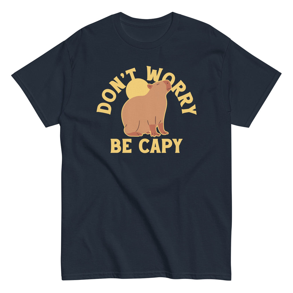 Don't Worry Be Capy Men's Classic Tee Hoodie, Sweatshirt | PureTeeCo.com (Image 3)