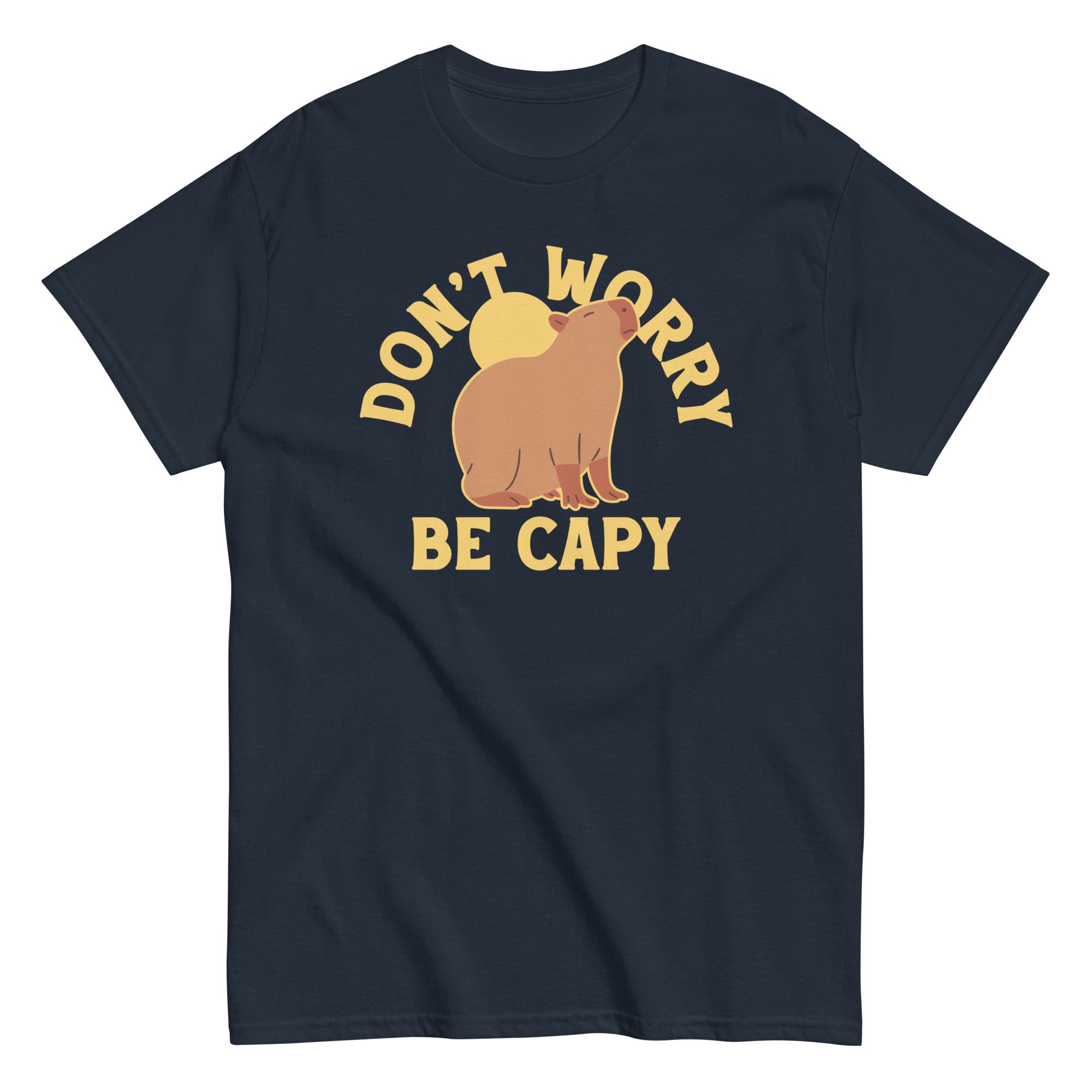 Don't Worry Be Capy Men's Classic Tee Hoodie, Sweatshirt | PureTeeCo.com (Image 3)