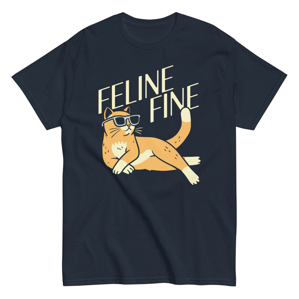 Feline Fine Men's Classic Tee Hoodie, Sweatshirt | PureTeeCo.com (Image 1)