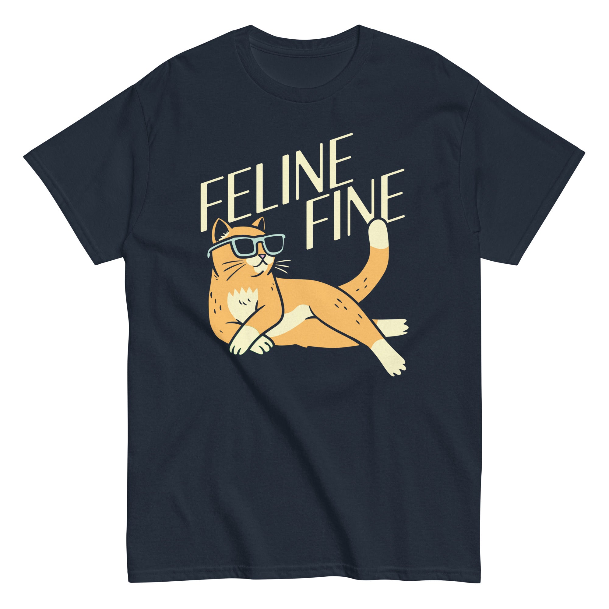 Feline Fine Men's Classic Tee Hoodie, Sweatshirt | PureTeeCo.com (Image 1)