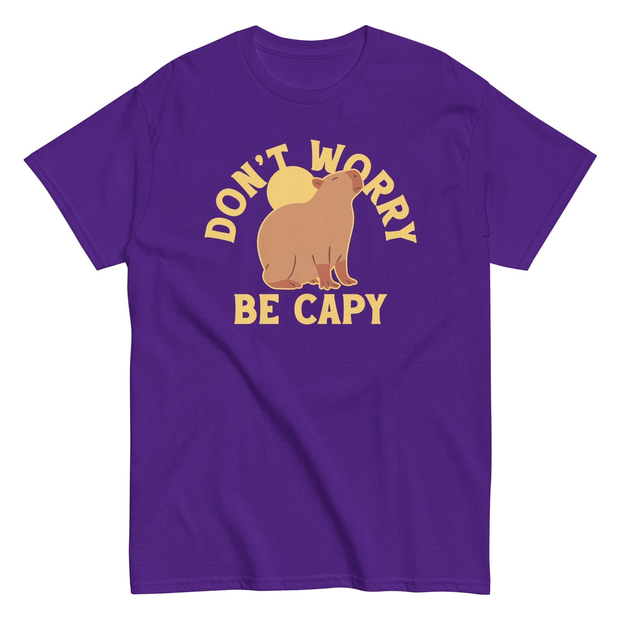 Don't Worry Be Capy Men's Classic Tee Hoodie, Sweatshirt | PureTeeCo.com (Image 4)