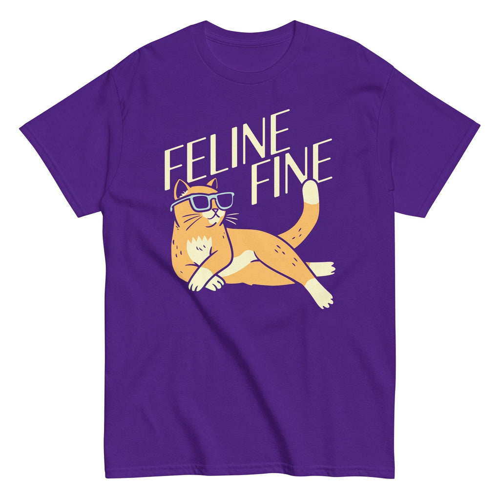 Feline Fine Men's Classic Tee Hoodie, Sweatshirt | PureTeeCo.com (Image 4)
