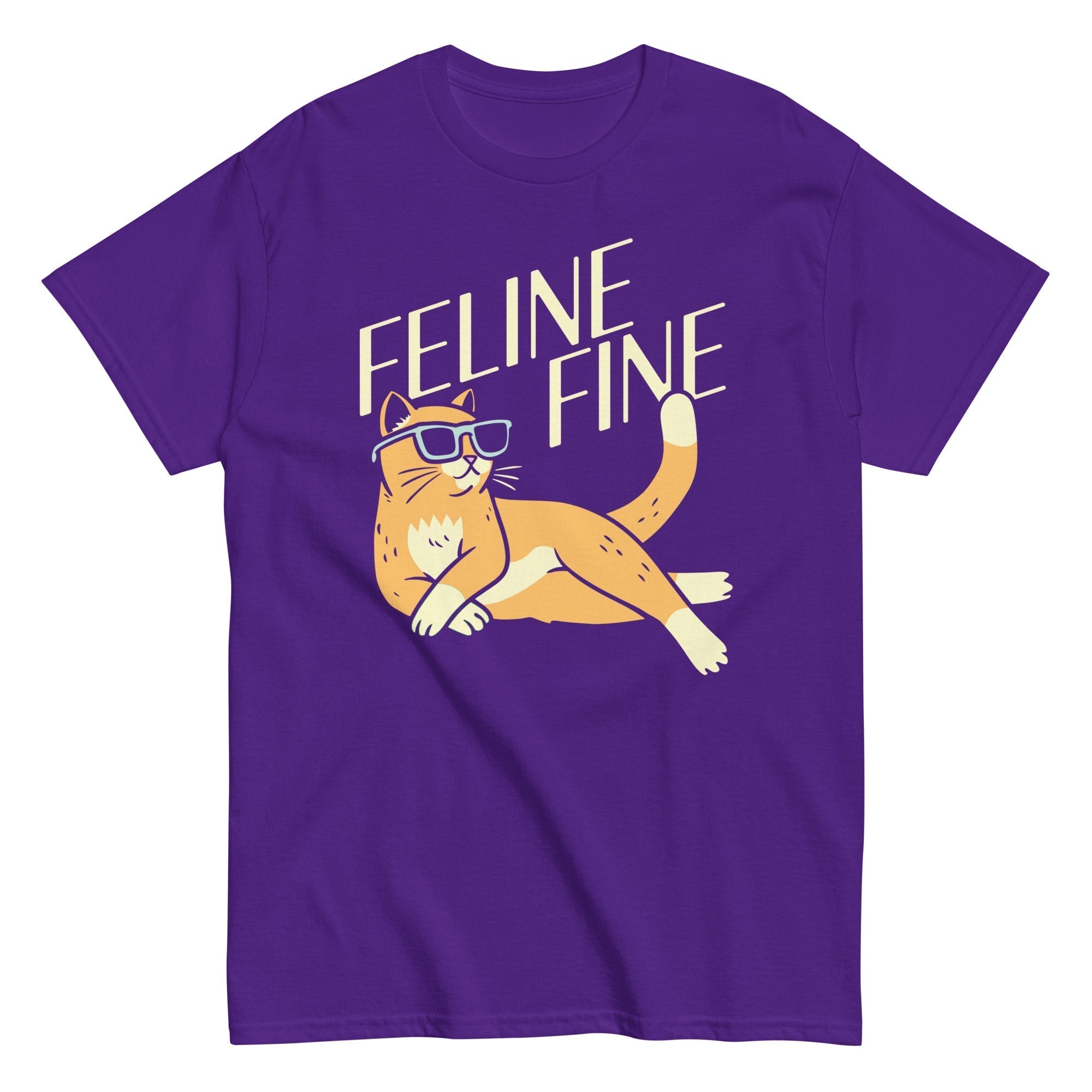 Feline Fine Men's Classic Tee Hoodie, Sweatshirt | PureTeeCo.com (Image 4)
