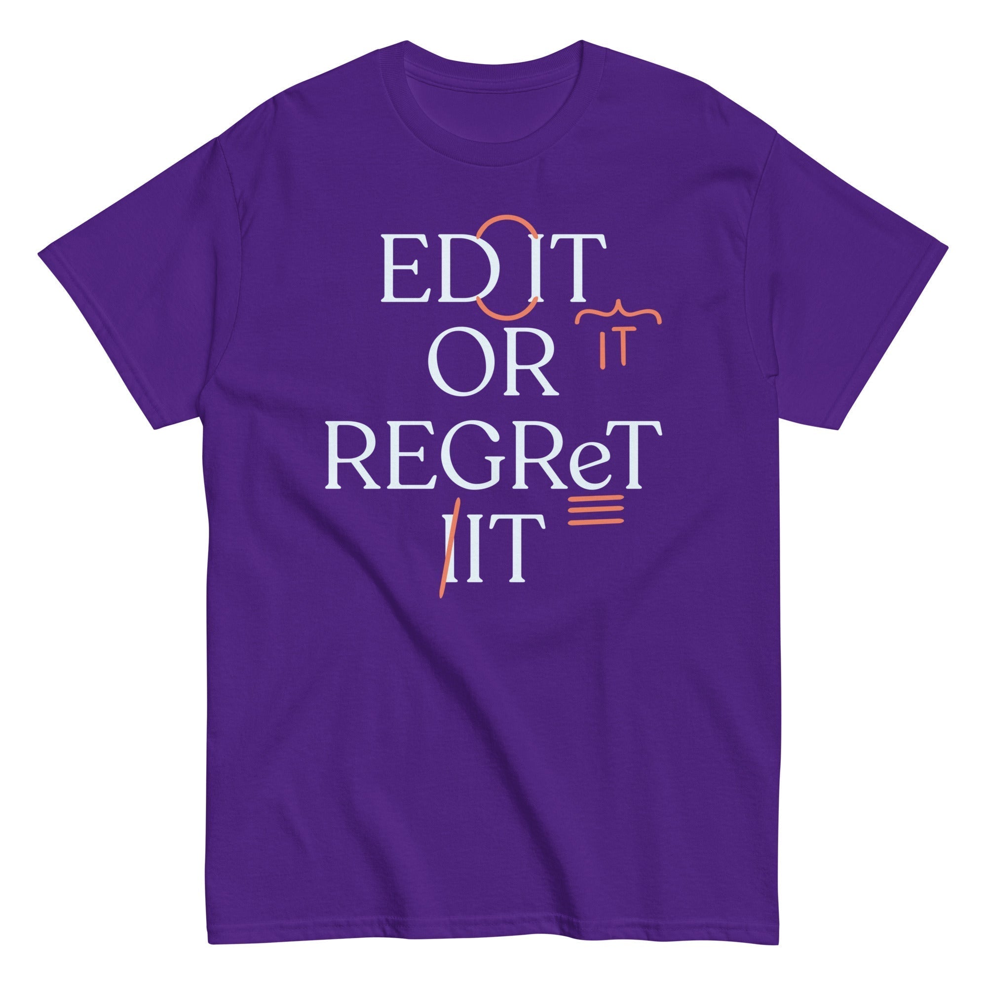Edit Or Regret It Men's Classic Tee Hoodie, Sweatshirt | PureTeeCo.com (Image 3)