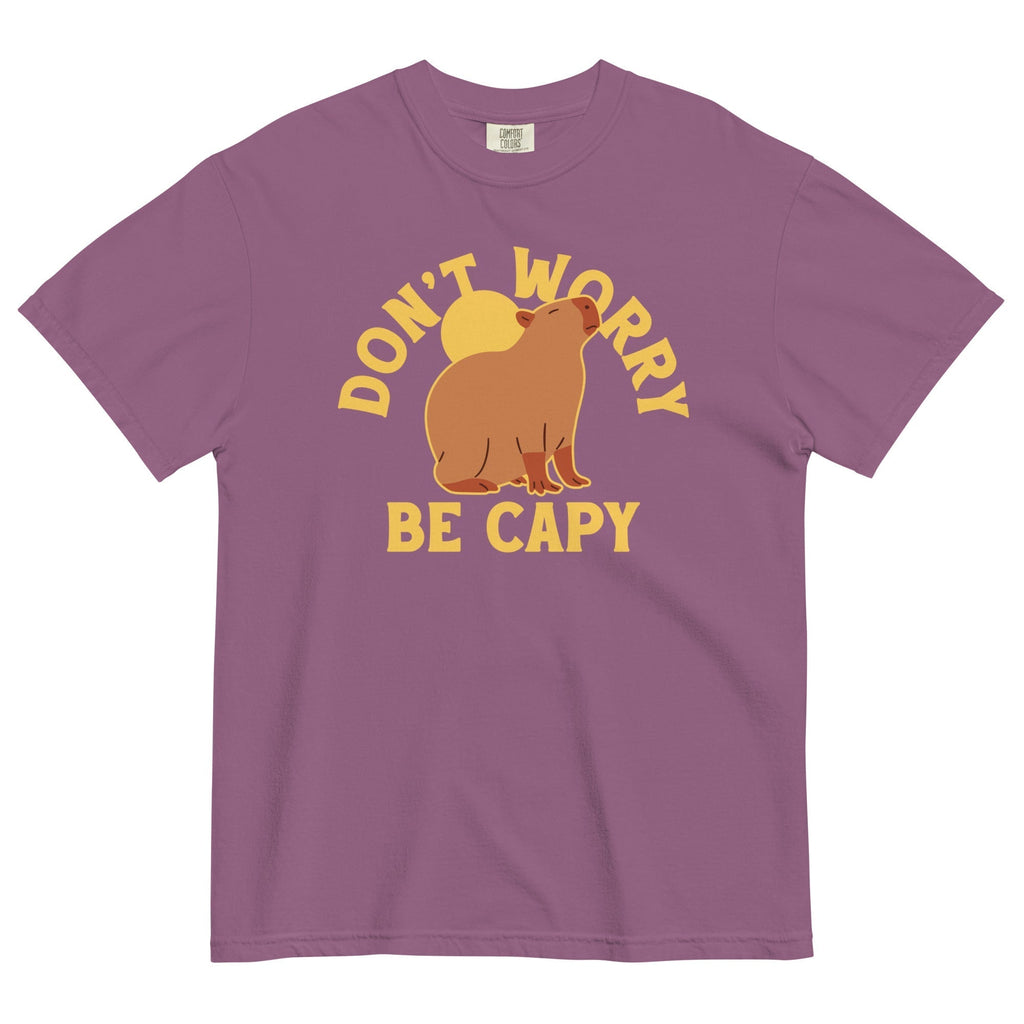 Don't Worry Be Capy Men's Relaxed Fit Tee Hoodie, Sweatshirt | PureTeeCo.com (Image 4)
