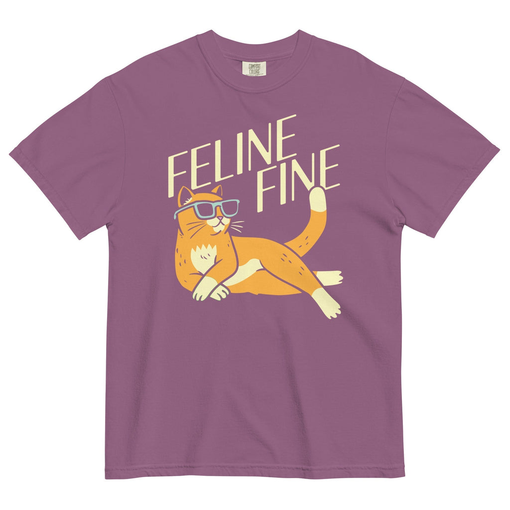 Feline Fine Men's Relaxed Fit Tee Hoodie, Sweatshirt | PureTeeCo.com (Image 3)