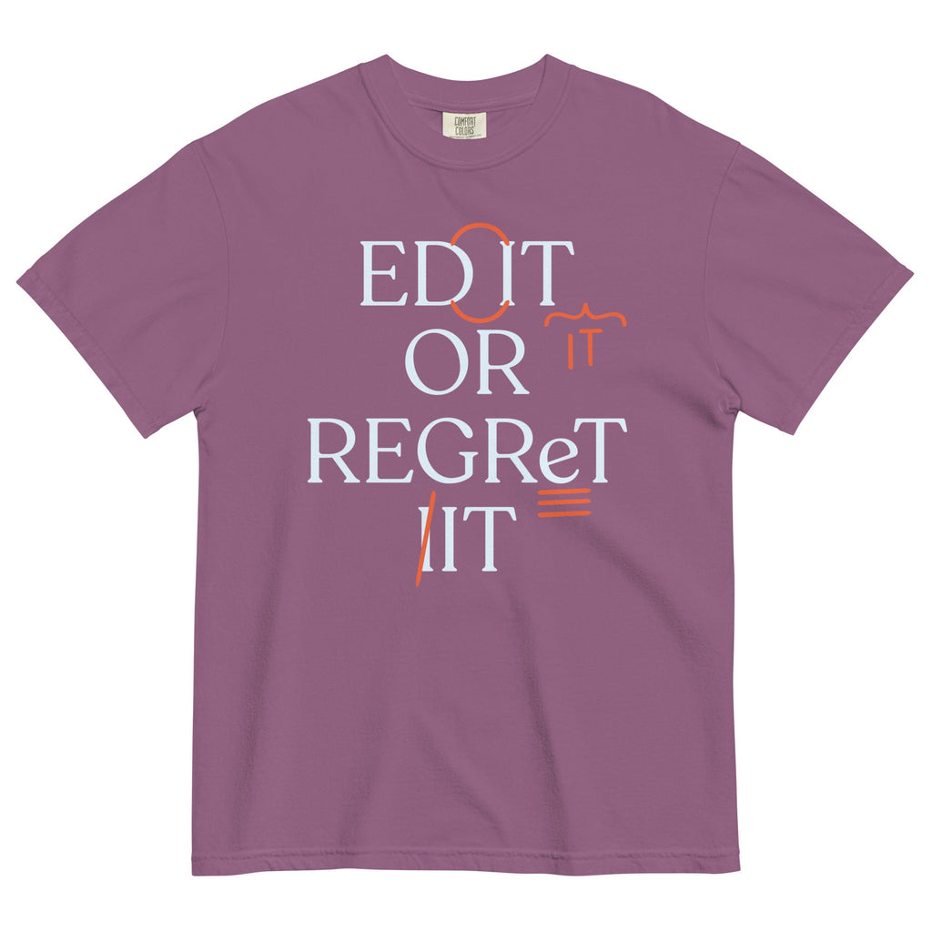 Edit Or Regret It Men's Relaxed Fit Tee Hoodie, Sweatshirt | PureTeeCo.com (Image 4)