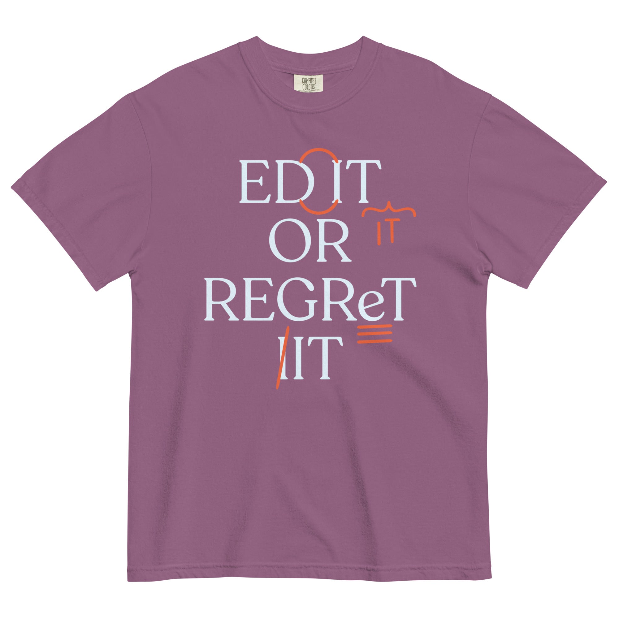 Edit Or Regret It Men's Relaxed Fit Tee Hoodie, Sweatshirt | PureTeeCo.com (Image 4)