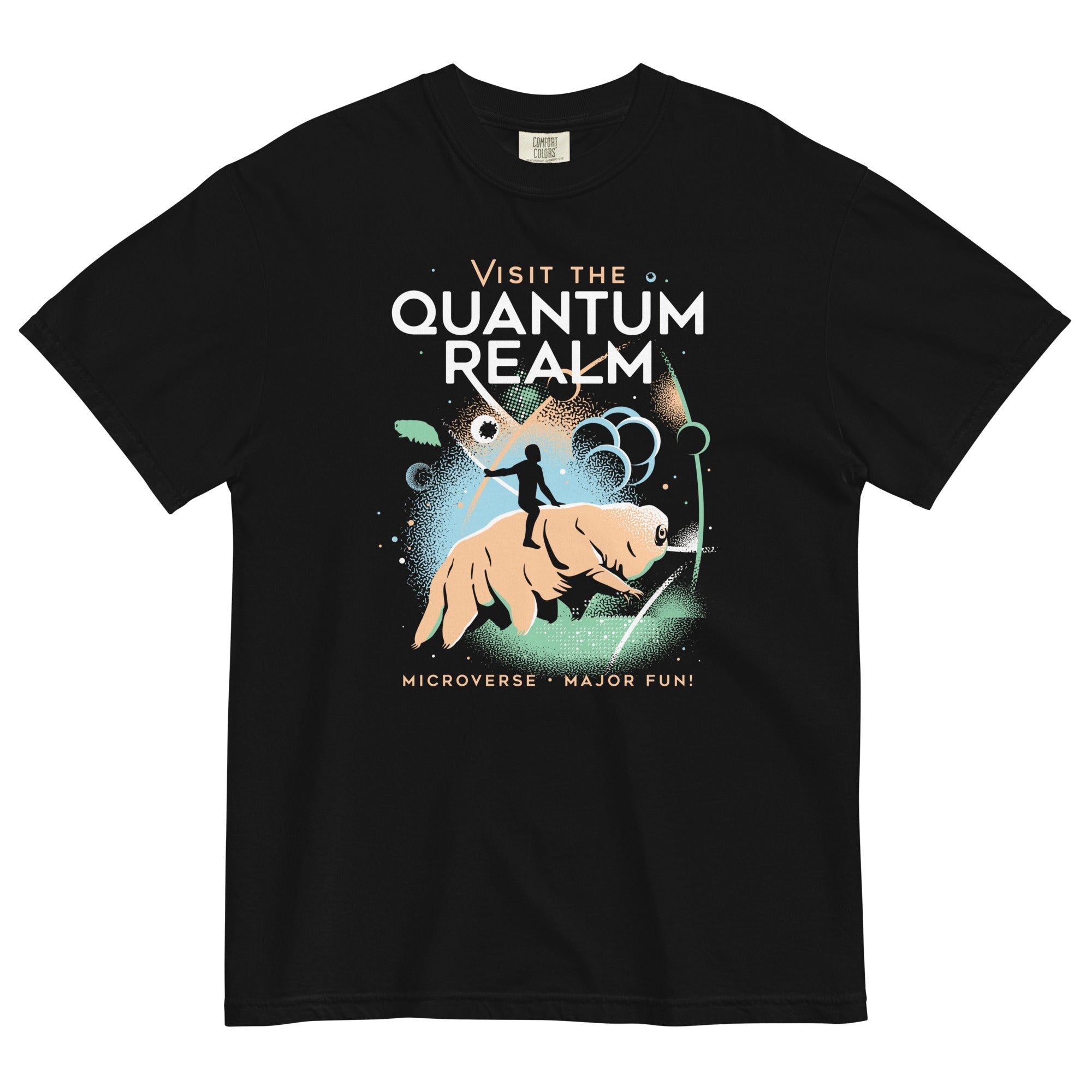 Visit The Quantum Realm Men's Relaxed Fit Tee Hoodie, Sweatshirt | PureTeeCo.com (Image 1)