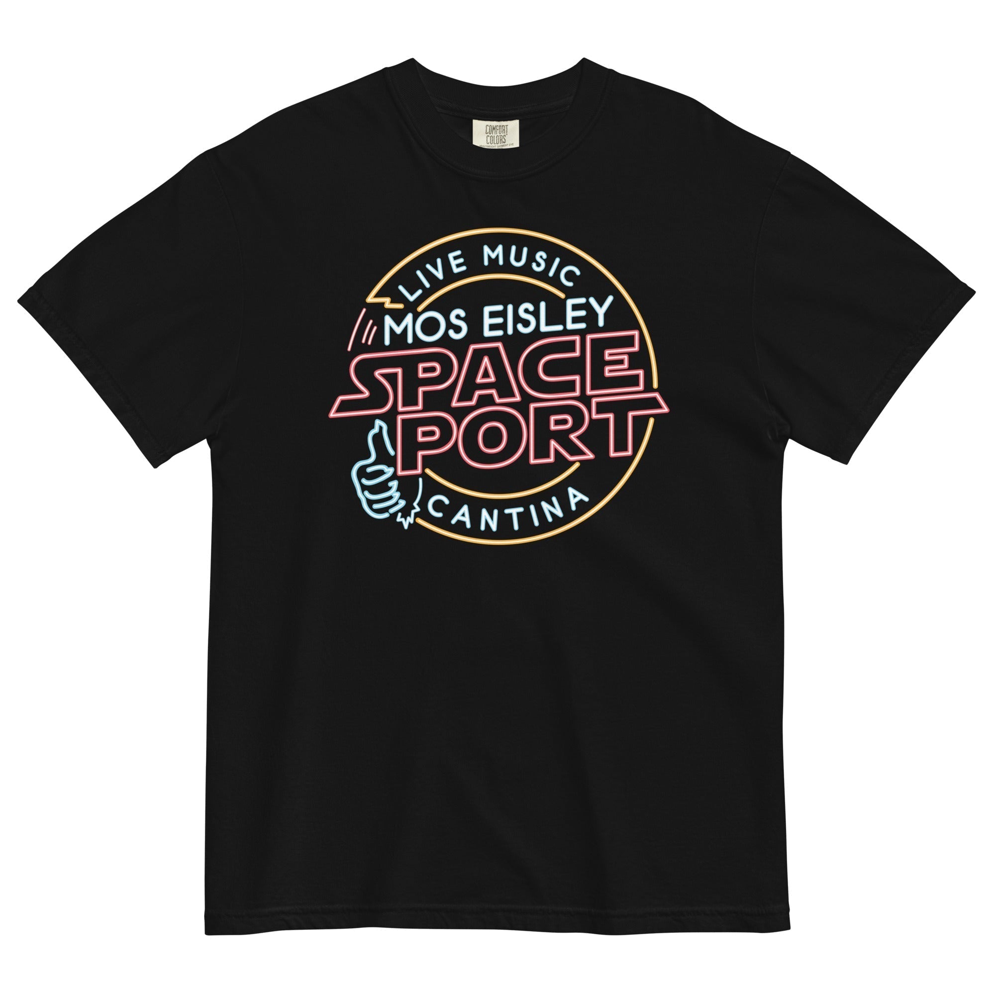 Mos Eisley Space Port Men's Relaxed Fit Tee Hoodie, Sweatshirt | PureTeeCo.com (Image 1)