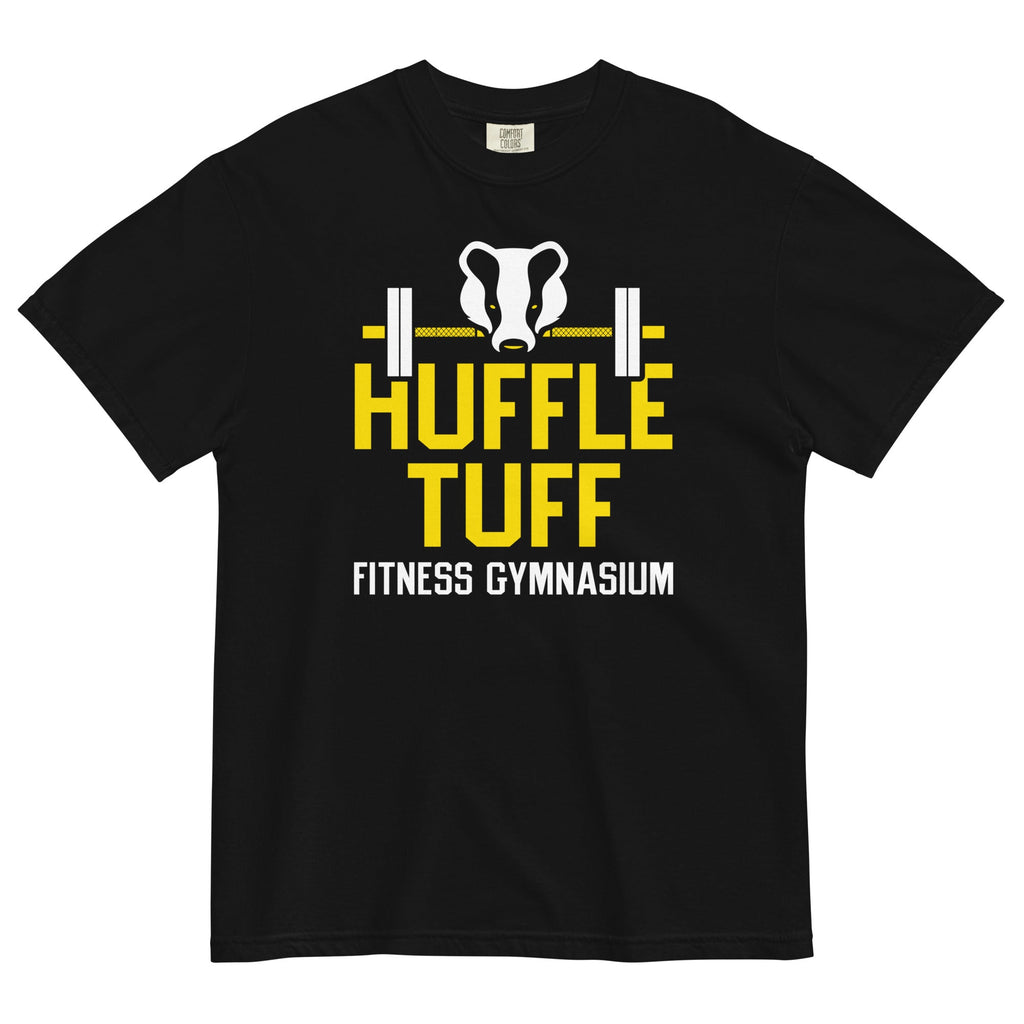 Huffle Tuff Gym Men's Relaxed Fit Tee Hoodie, Sweatshirt | PureTeeCo.com (Image 1)