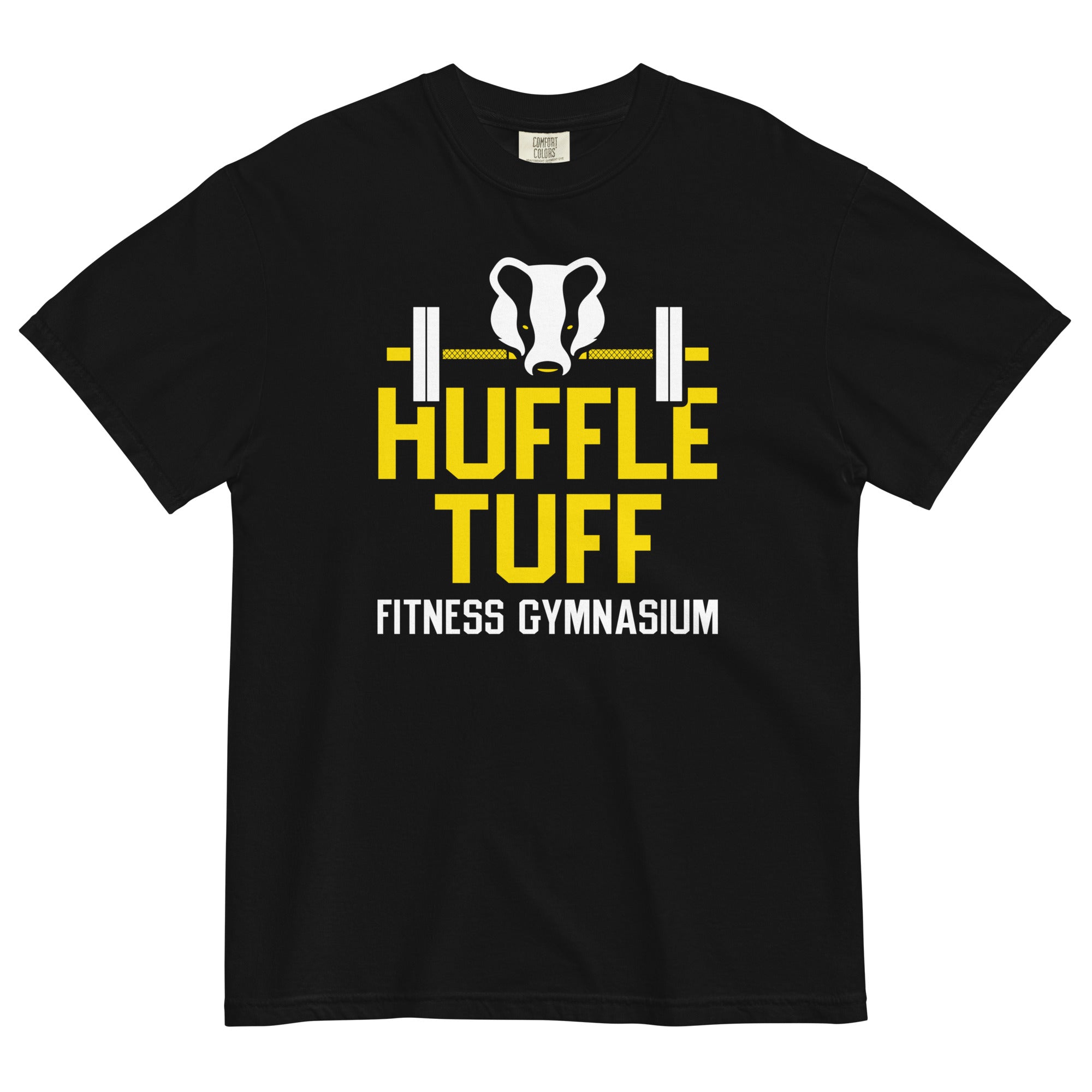 Huffle Tuff Gym Men's Relaxed Fit Tee Hoodie, Sweatshirt | PureTeeCo.com (Image 1)