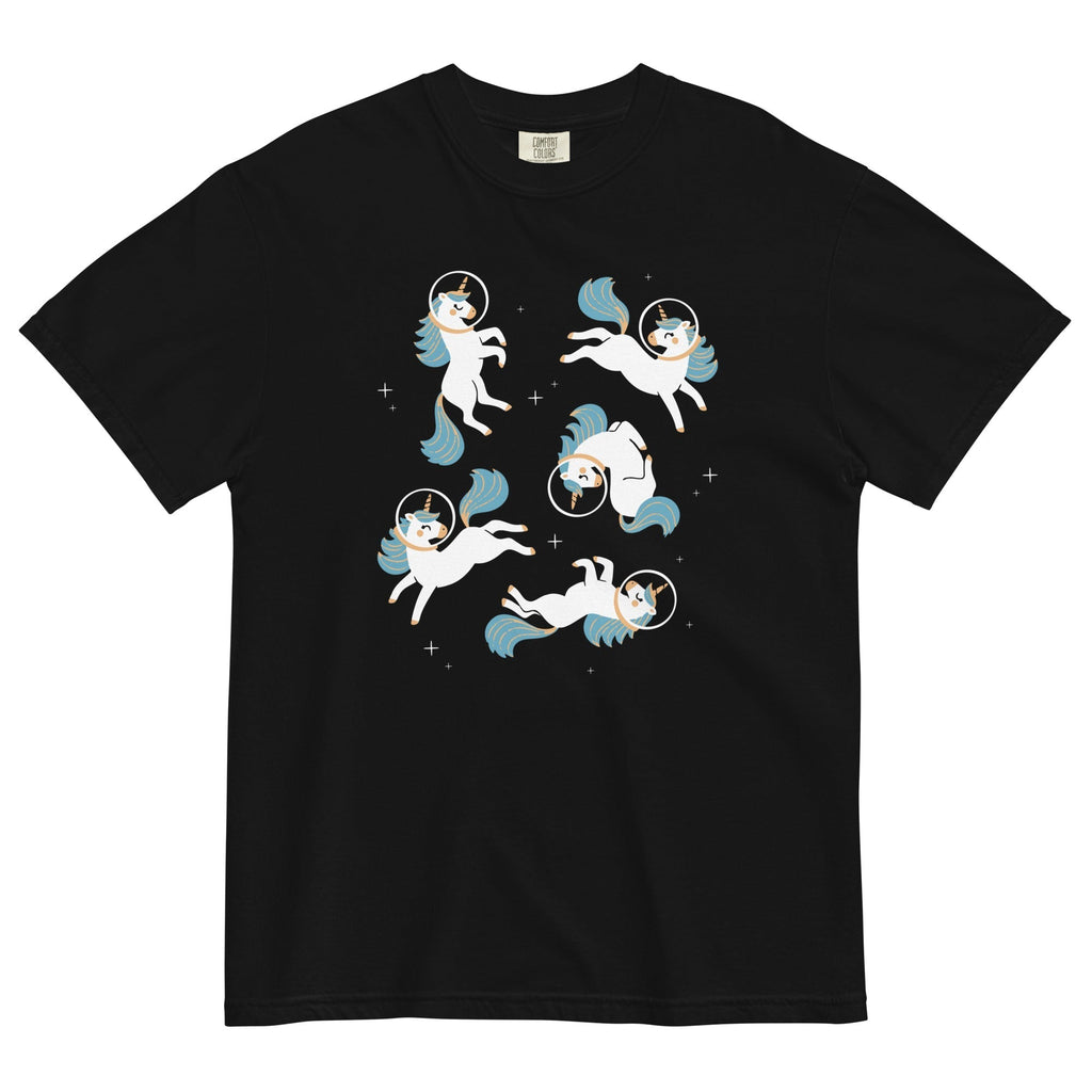 Unicorns In Space Men's Relaxed Fit Tee Hoodie, Sweatshirt | PureTeeCo.com (Image 1)