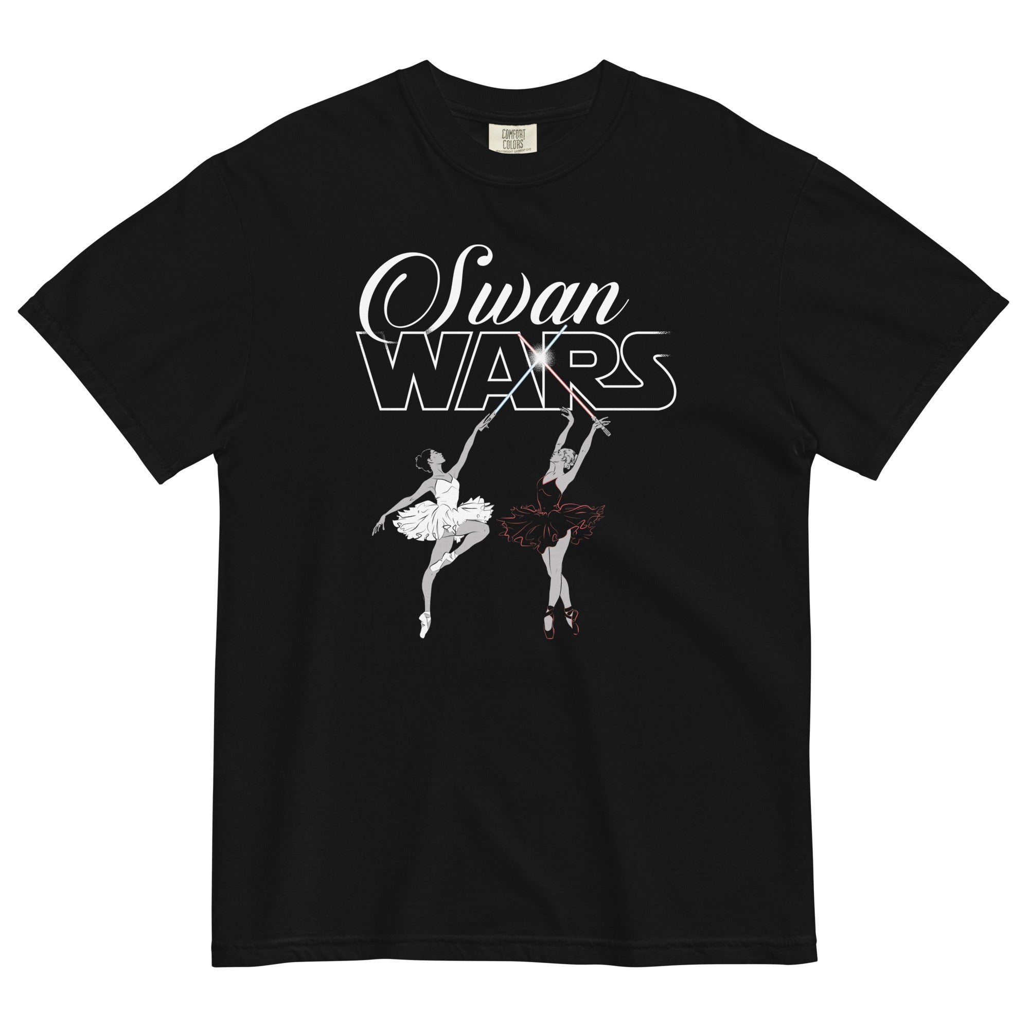 Swan Wars Men's Relaxed Fit Tee Hoodie, Sweatshirt | PureTeeCo.com (Image 1)