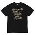 Spaghetti Helps You Forgetti Your Regretti Men's Relaxed Fit Tee Hoodie, Sweatshirt | PureTeeCo.com (Image 1)
