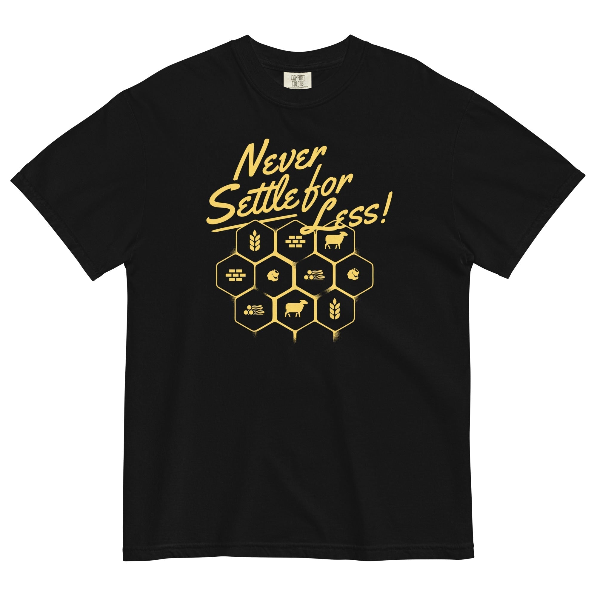 Never Settle For Less Men's Relaxed Fit Tee Hoodie, Sweatshirt | PureTeeCo.com (Image 2)