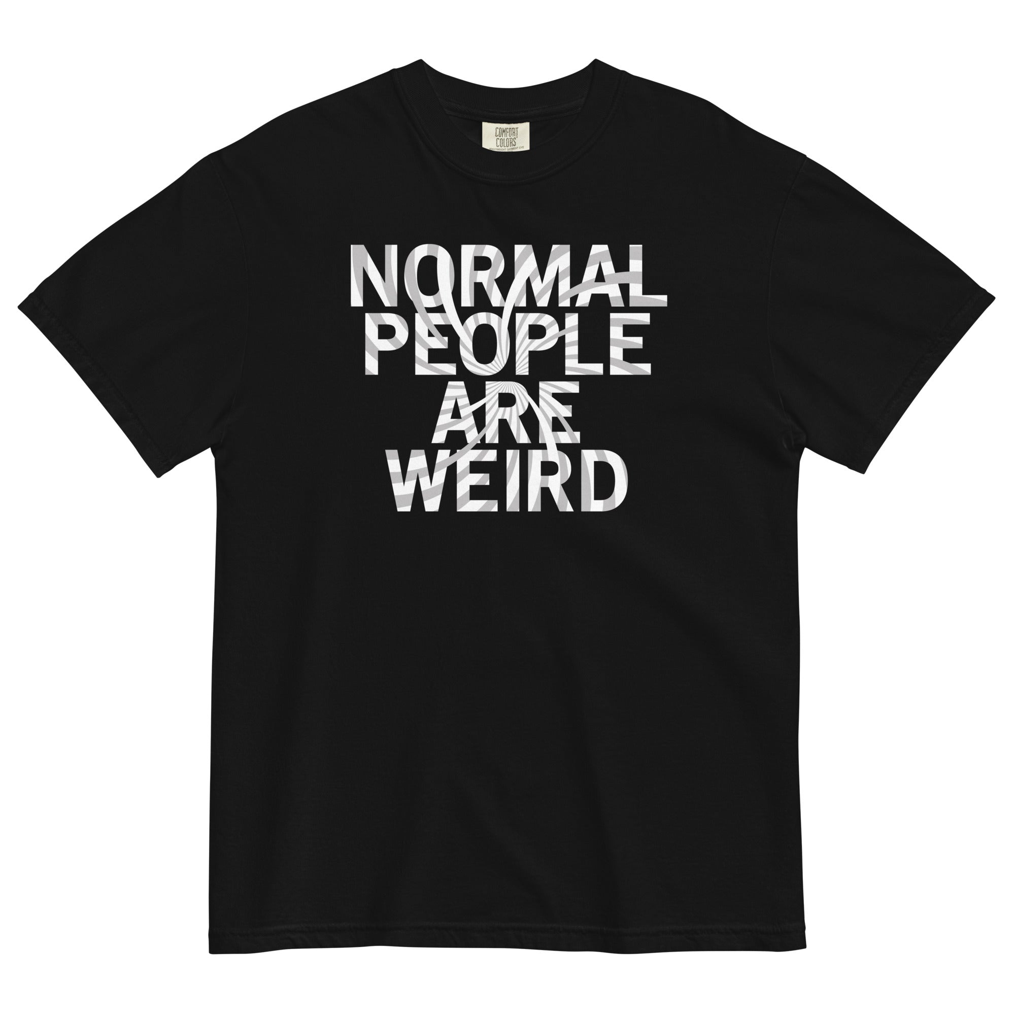 Normal People Are Weird Men's Relaxed Fit Tee Hoodie, Sweatshirt | PureTeeCo.com (Image 1)