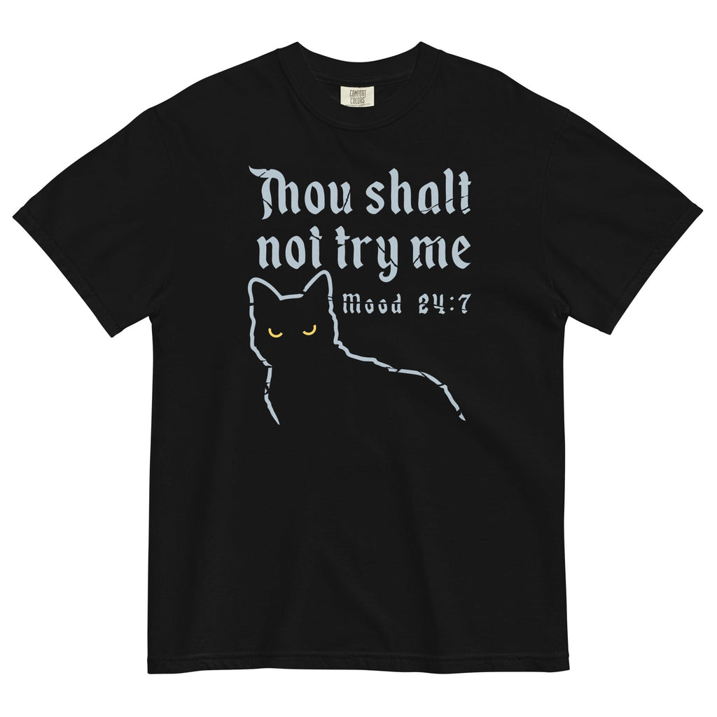 Thou Shalt Not Try Me Men's Relaxed Fit Tee Hoodie, Sweatshirt | PureTeeCo.com (Image 1)