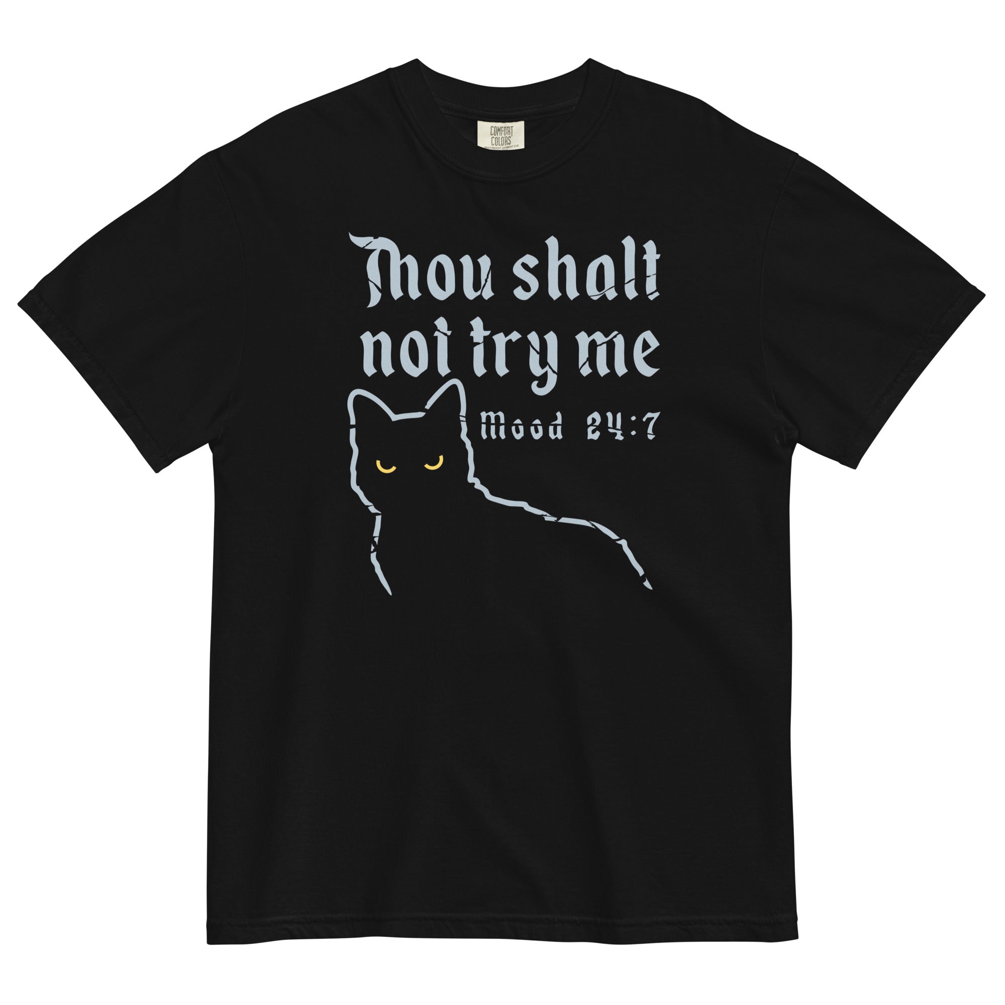 Thou Shalt Not Try Me Men's Relaxed Fit Tee Hoodie, Sweatshirt | PureTeeCo.com (Image 1)
