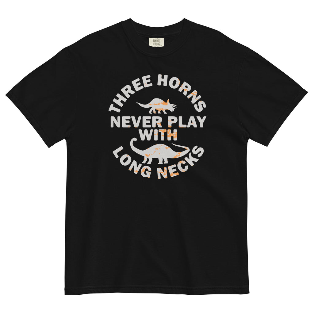 Three Horns Never Play With Long Necks Men's Relaxed Fit Tee Hoodie, Sweatshirt | PureTeeCo.com (Image 1)