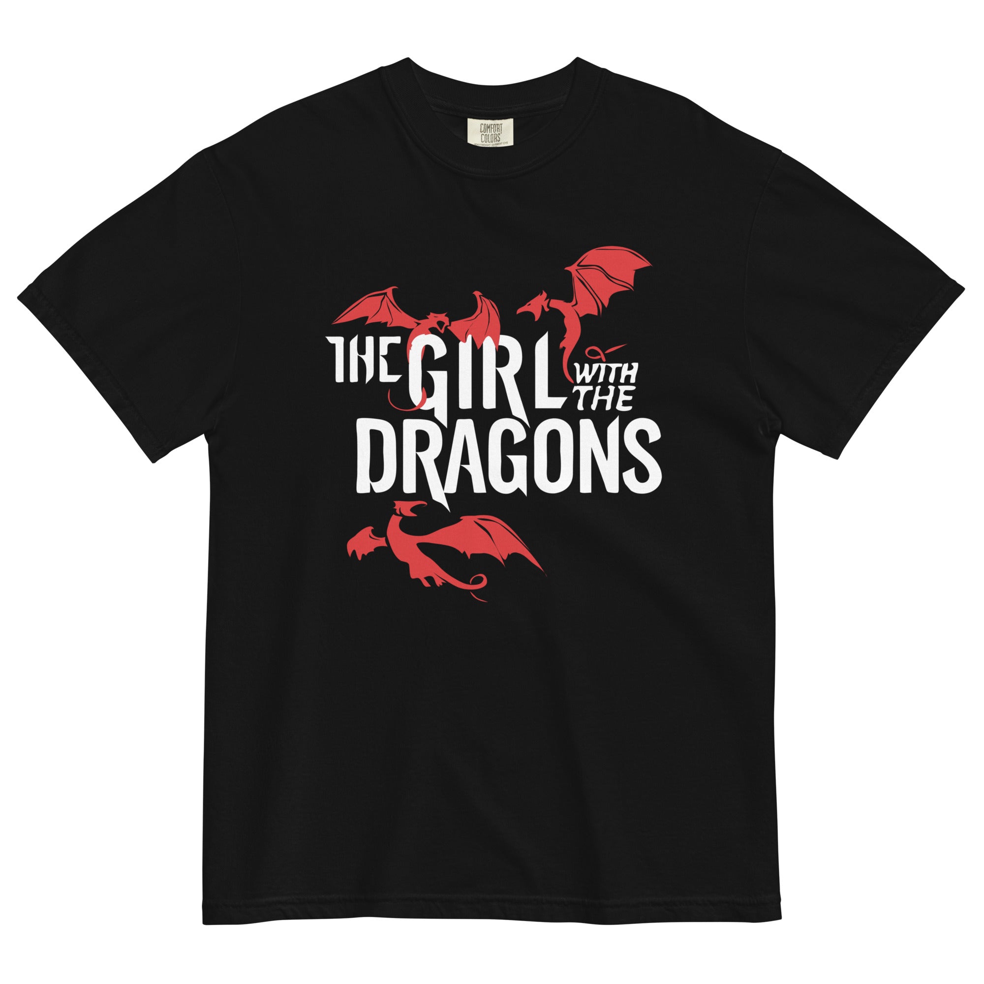 The Girl With The Dragons Men's Relaxed Fit Tee Hoodie, Sweatshirt | PureTeeCo.com (Image 1)