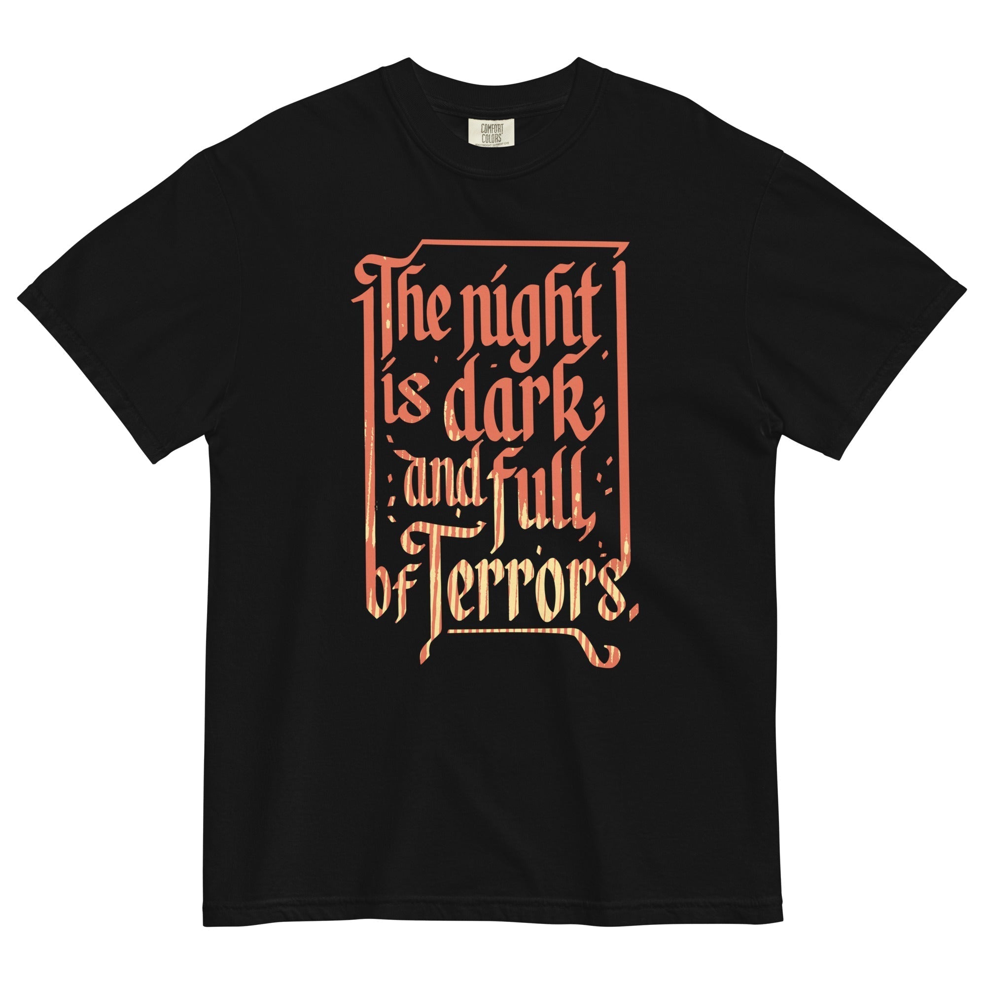 The Night Is Dark And Full Of Terrors Men's Relaxed Fit Tee Hoodie, Sweatshirt | PureTeeCo.com (Image 1)