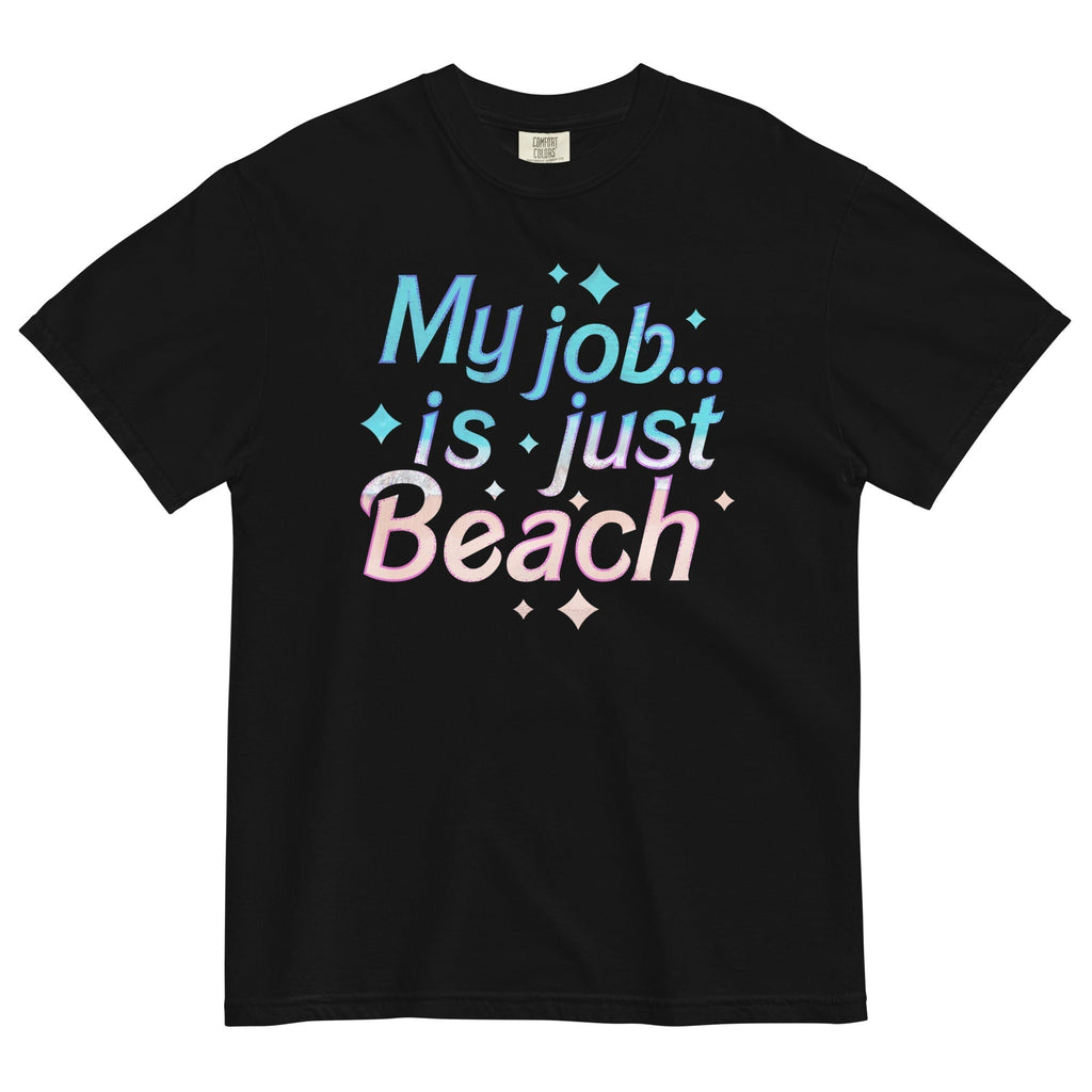 My Job Is Just Beach Men's Relaxed Fit Tee Hoodie, Sweatshirt | PureTeeCo.com (Image 2)