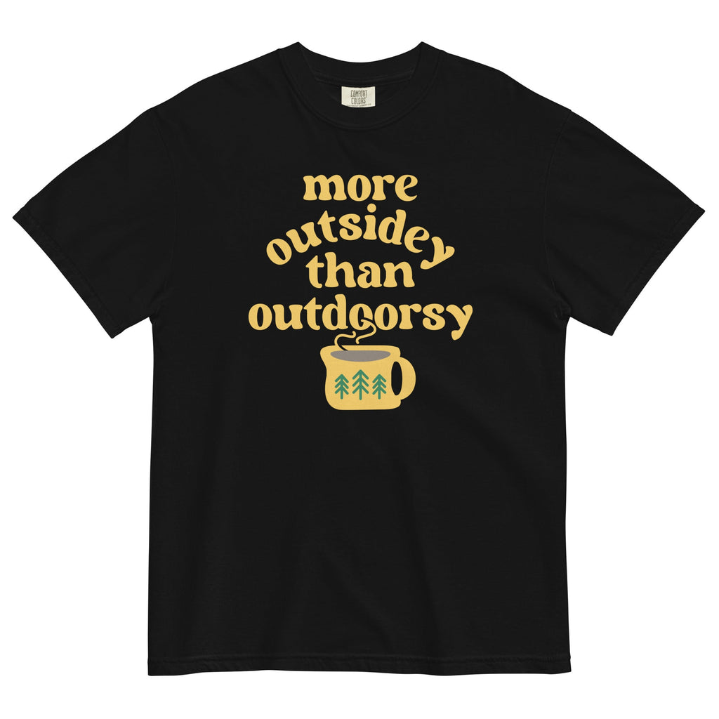 More Outsidey Than Outdoorsy Men's Relaxed Fit Tee Hoodie, Sweatshirt | PureTeeCo.com (Image 2)