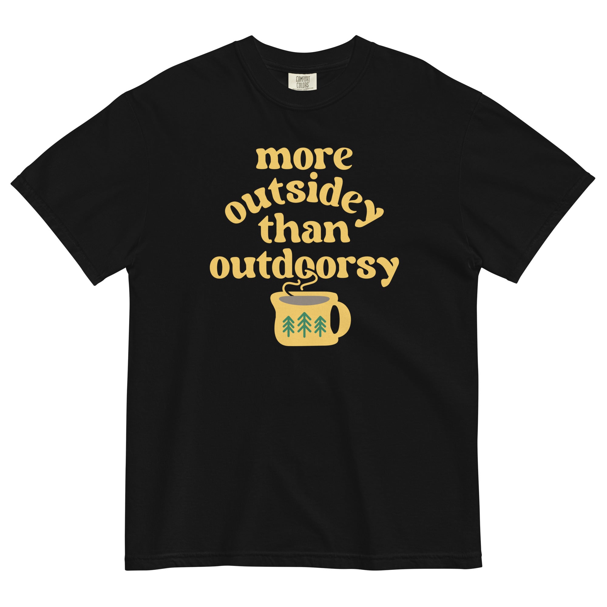 More Outsidey Than Outdoorsy Men's Relaxed Fit Tee Hoodie, Sweatshirt | PureTeeCo.com (Image 2)
