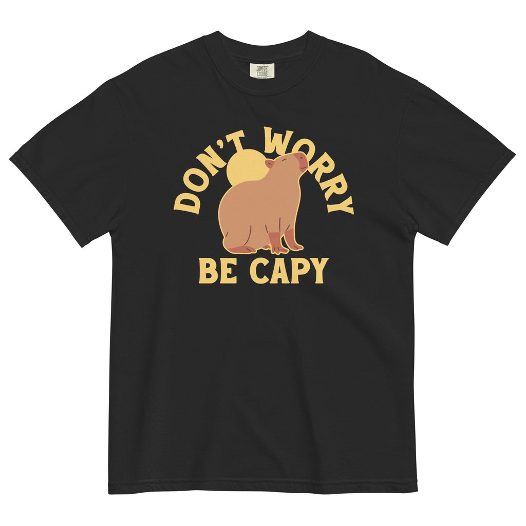 Don't Worry Be Capy Men's Relaxed Fit Tee Hoodie, Sweatshirt | PureTeeCo.com (Image 2)